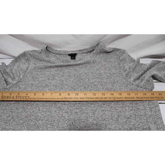 Ann Taylor Women's M Heather Gray Light Weight Tunic Sweater Reflexed Slits LS - Picture 9 of 12